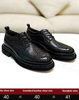 Leather Brogue Men's Shoes Thick