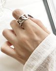 6.0 Metal Quality Square 925 silver ring women