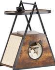 Cat House ,end Table. Wood Cat Condo Black Vintage Pet Furniture ( USA ONLY + 3 TO 5 DAYS SHIPPING)