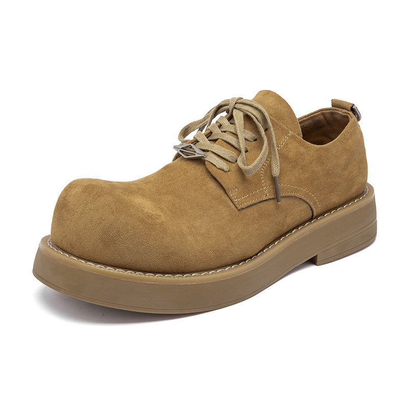 Men’s American Retro Cowhide Work Shoes – Waterproof Leather Outdoor Derby Boots