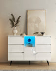 Storage Cabinet With White High Gloss LED Light ( 3 TO 5 DAYS SHIPPING)