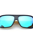 Wooden square sunglasses men