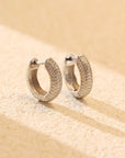 Full Diamond Silver Micro Inlaid Zircon Earrings MEN