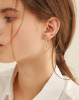 0.16 karat Double Ring Moissanite  S925 Silver Tassel Earrings women