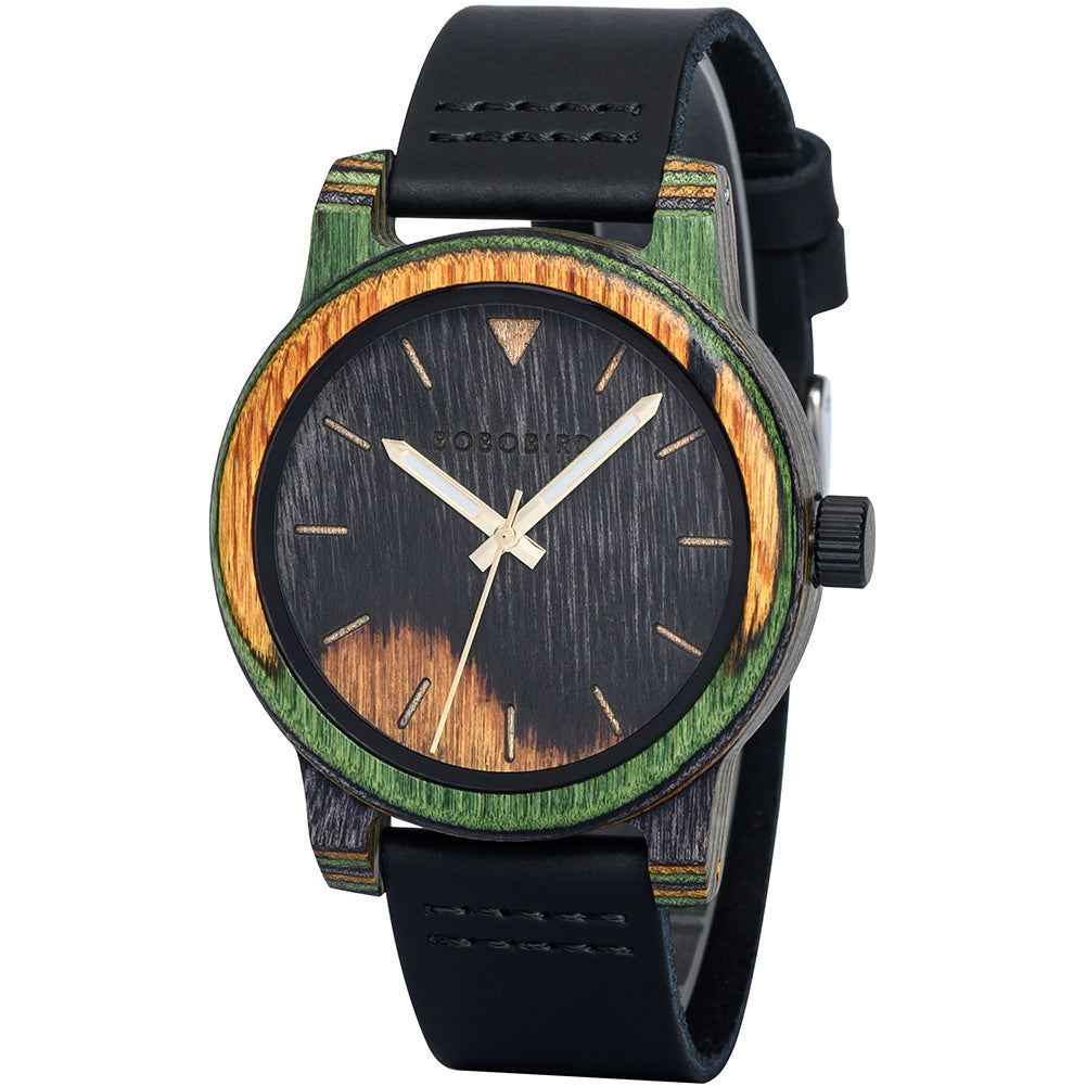 Wood Watch Men&#39;s Stainless Steel Back Cover