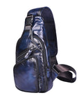 Men’s Genuine Cowhide Leather Chest Bag – Simple Retro Crossbody Satchel