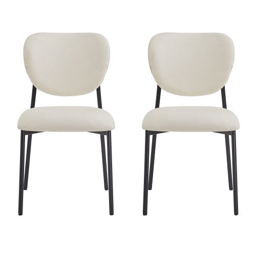 Upholstered Dining Chairs With Metal Legs  Set Of 2,Beige ( USA ONLY + 3 TO 5 DAYS SHIPPING)