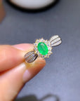 Natural Emerald Ring With Elegant FOR WOMEN