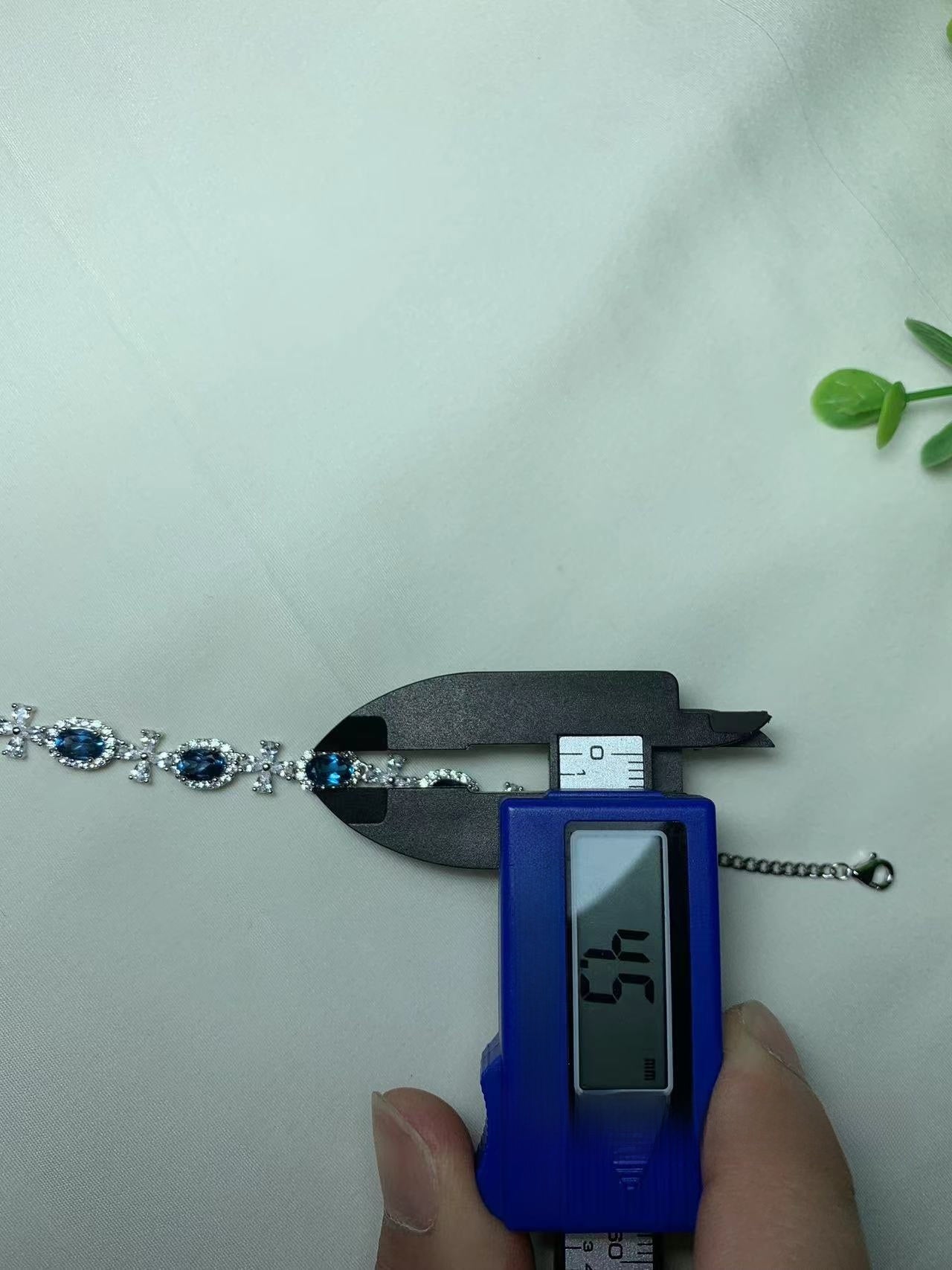 Women Natural Swiss  Blue Topaz Bracelet – 925 Sterling Silver Handmade Adjustable Gemstone Jewelry