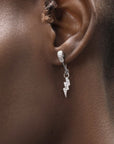 925 Sterling Silver Safety Pin Earrings Men's