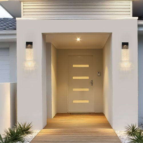 Outdoor Waterproof Transparent LED Crystal Wall Light Supports Many Types Of Bulb-2 Packs ( USA ONLY + 3 TO 5 DAYS SHIPPING)