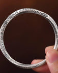 Men Möbius Ring 999 Pure Silver Bracelet – Solid Eternity Twist Bangle with Ethnic Vintage