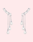 Long High Profile Tassel Pearl Eardrop Earring