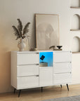 Storage Cabinet With White High Gloss LED Light ( 3 TO 5 DAYS SHIPPING)