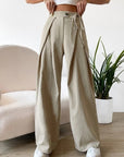 High-waist Lace-up Leg Pants