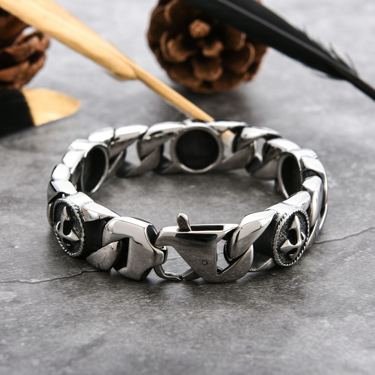 Titanium Steel Men&#39;s Bracelet