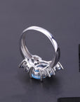 Bague fleur en argent sterling S925 – Bijoux en topaze naturelle (tailles 5 à 10)