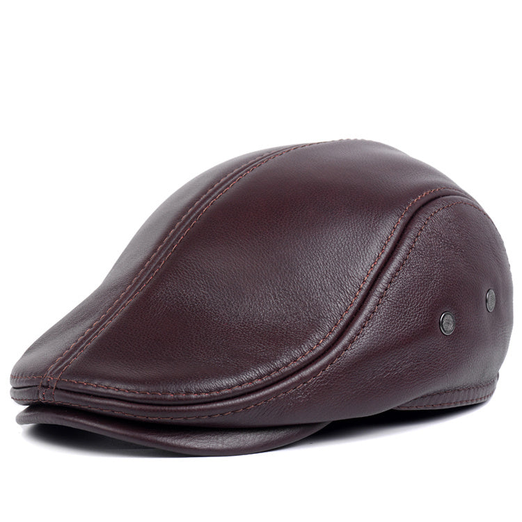 Men’s Leather Hat – Classic Winter Style with Casual Elegance