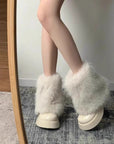 Snow Boots Winter Fleece-lined Thermal Furry Shoes