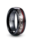 8mm Wide Electroplated Black Spiral Red Tungsten Steel Ring