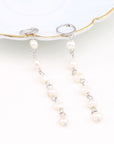 Women's Long Pearl Ear Clip Earrings