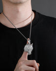 Wolf Head Necklace Pendant Men's ( 3 to 7 Days shipping)