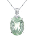 Luxurious Natural Green Crystal Necklace, S925 Sterling Silver