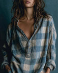 New Plaid Duplex Printing Long Sleeve Cardigan Dress