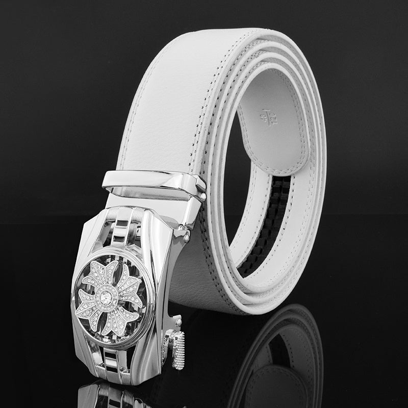 Belt Men&#39;s Leather Automatic Buckle