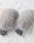 Women's Warm Winter Gloves Of Fox Skin