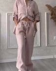 Women's Wide-leg Pants Lace-up Two-piece Suit