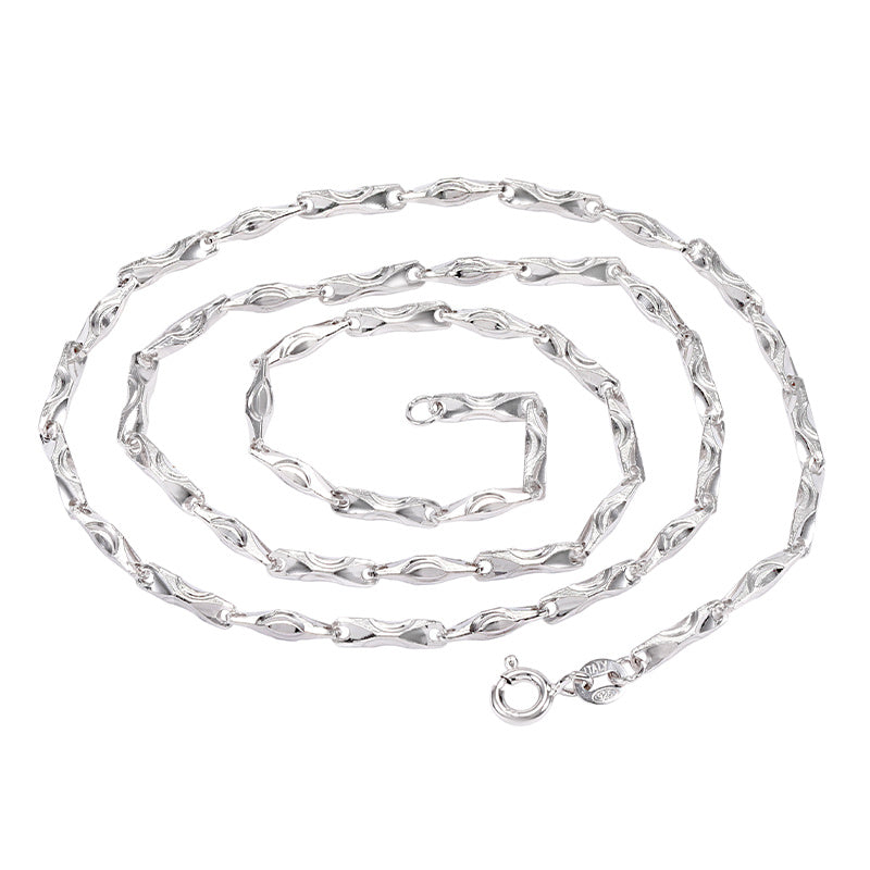 HQ S925 Sterling Silver Ingot Chain White gold plated