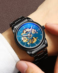 Men's Leather Waterproof Luminous Mechanical Watch