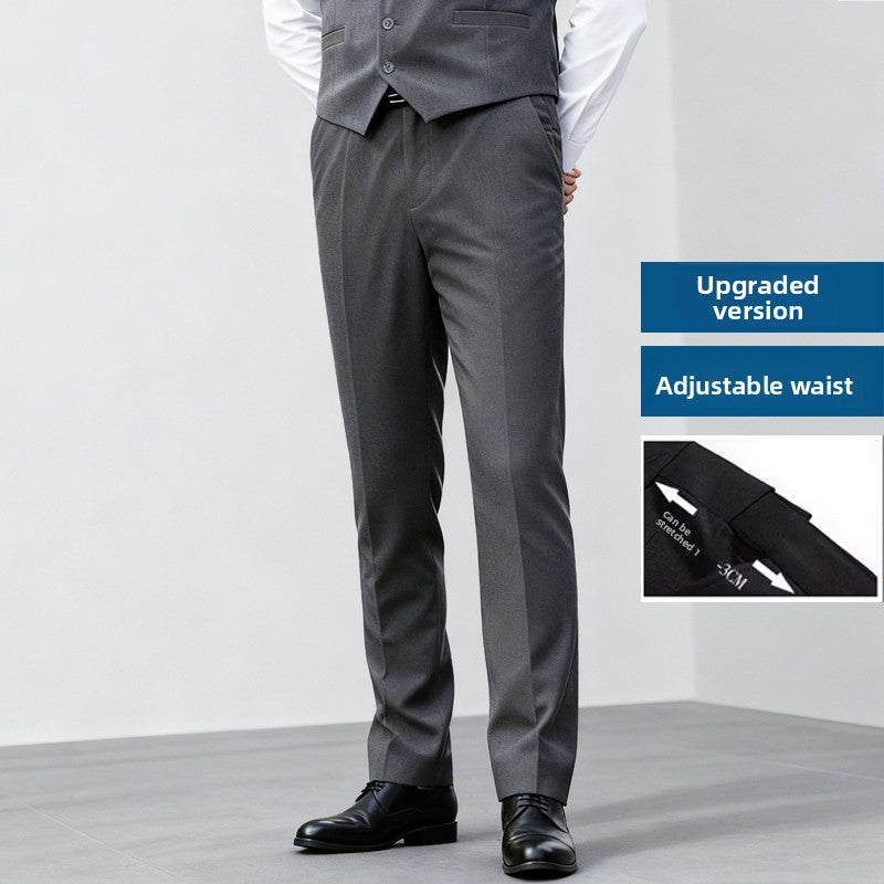 Pantalon de costume habillé pour homme – Pantalon de ville coupe droite, confortable, infroissable et au style classique pour le bureau
