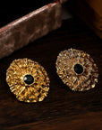 Sungirl Flower Round Studs Silver Pin Earrings women