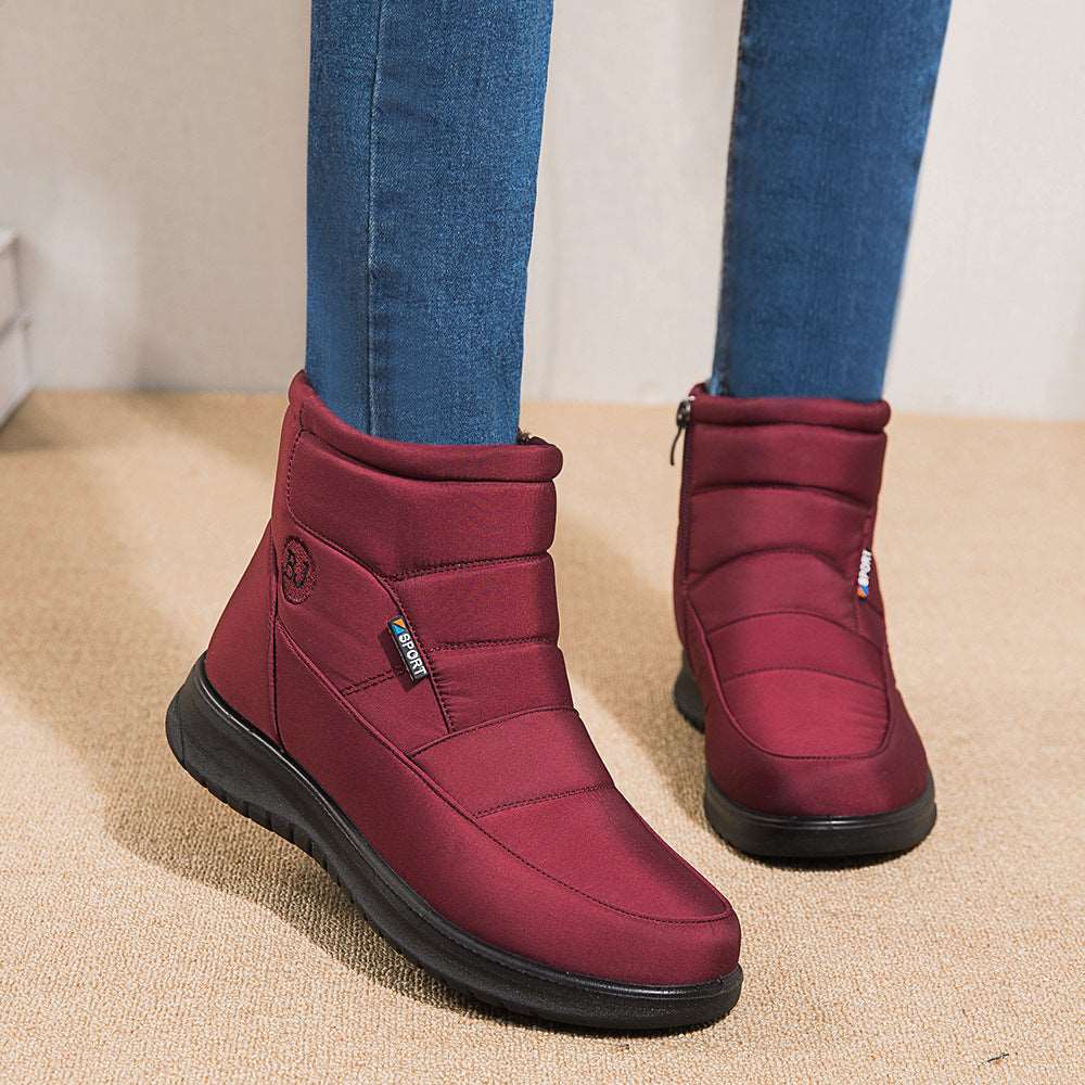 Ankle Boots For Women Non-slip Waterproof Snow Boots Flat Heels Warm Shoes AliFinds