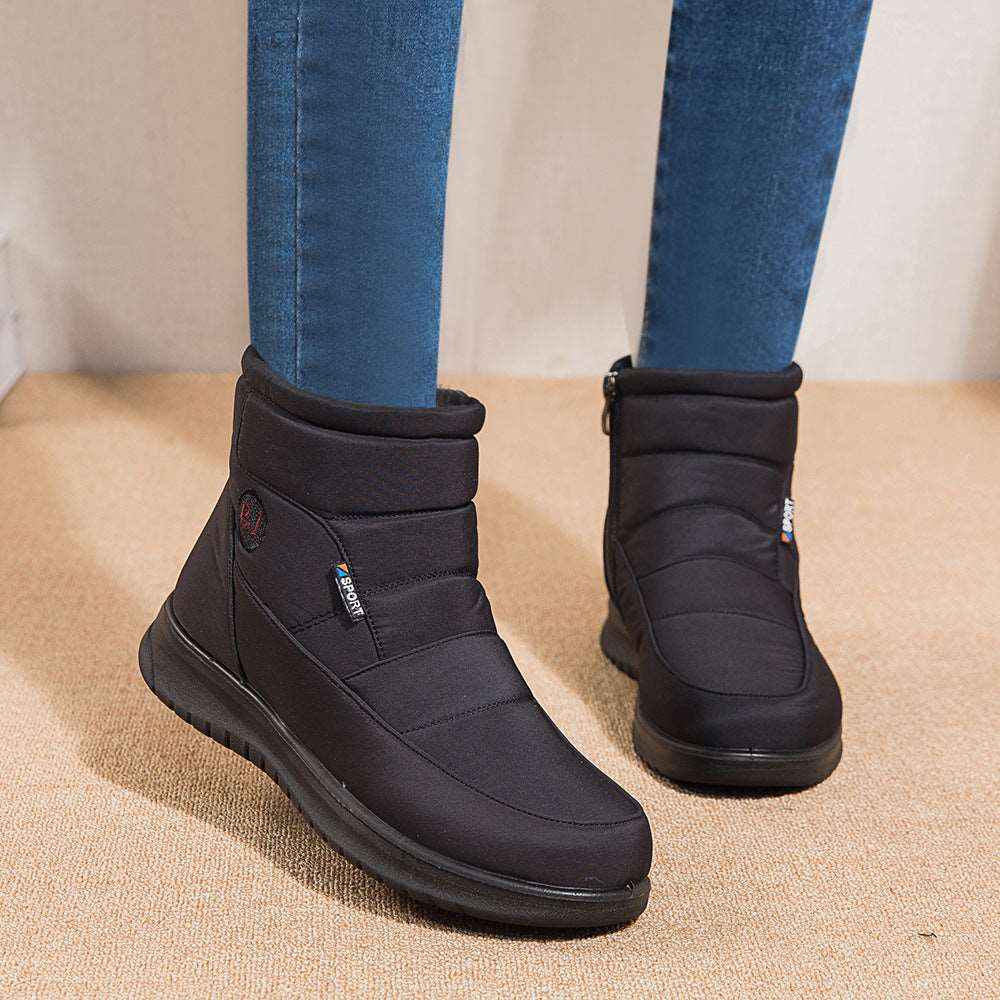 Ankle Boots For Women Non-slip Waterproof Snow Boots Flat Heels Warm Shoes AliFinds