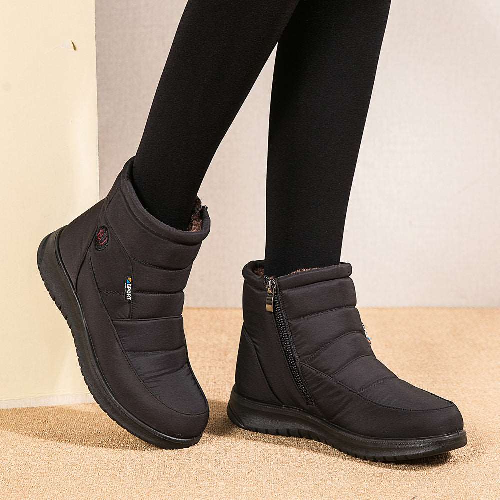 Ankle Boots For Women Non-slip Waterproof Snow Boots Flat Heels Warm Shoes AliFinds