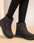 Ankle Boots For Women Non-slip Waterproof Snow Boots Flat Heels Warm Shoes AliFinds