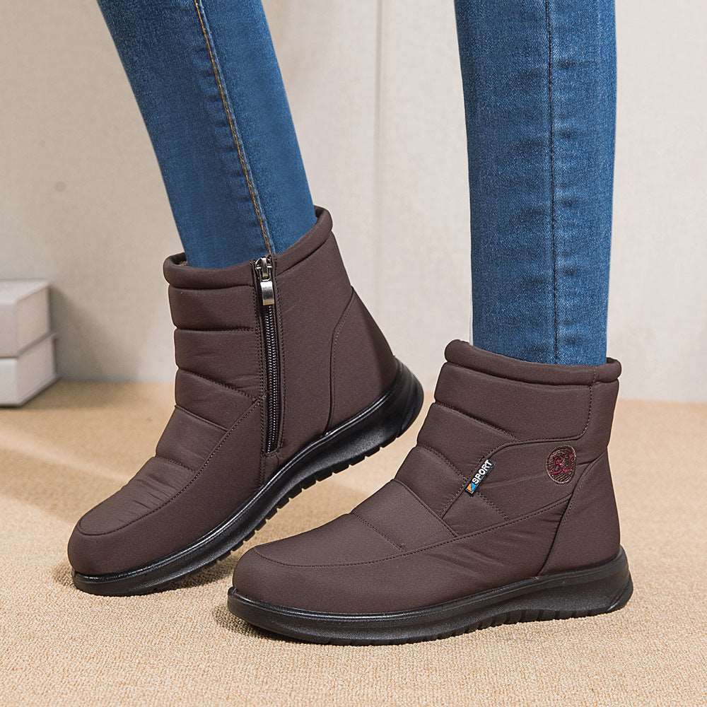 Ankle Boots For Women Non-slip Waterproof Snow Boots Flat Heels Warm Shoes AliFinds