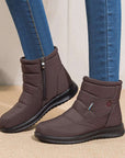 Ankle Boots For Women Non-slip Waterproof Snow Boots Flat Heels Warm Shoes AliFinds