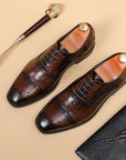 Business Formal Wear Embossed Carved Genuine Leather Oxford Shoes AliFinds