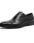 Business Formal Wear Embossed Carved Genuine Leather Oxford Shoes AliFinds