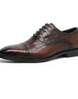 Business Formal Wear Embossed Carved Genuine Leather Oxford Shoes AliFinds