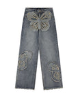 Butterfly Patch Decoration Jeans For Men AliFinds