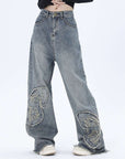 Butterfly Patch Decoration Jeans For Men AliFinds