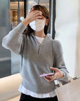 Casual Style Neck Wool Blend Knit Sweater AliFinds