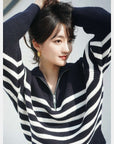 Casual Style Neck Wool Blend Knit Sweater AliFinds