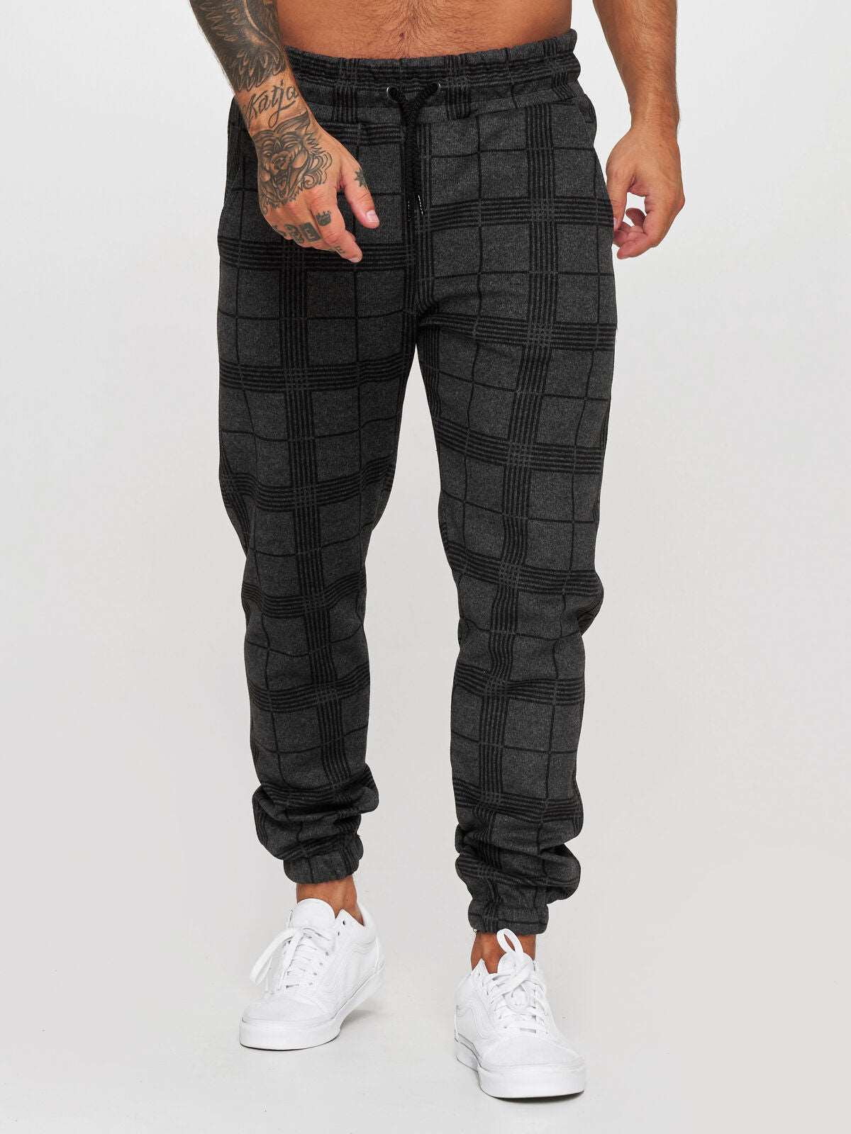 Checkered 3D Digital Print Casual Pants AliFinds