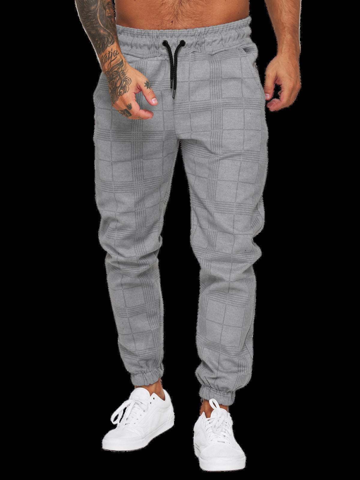 Checkered 3D Digital Print Casual Pants AliFinds